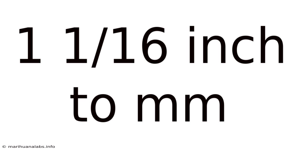 1 1/16 Inch To Mm
