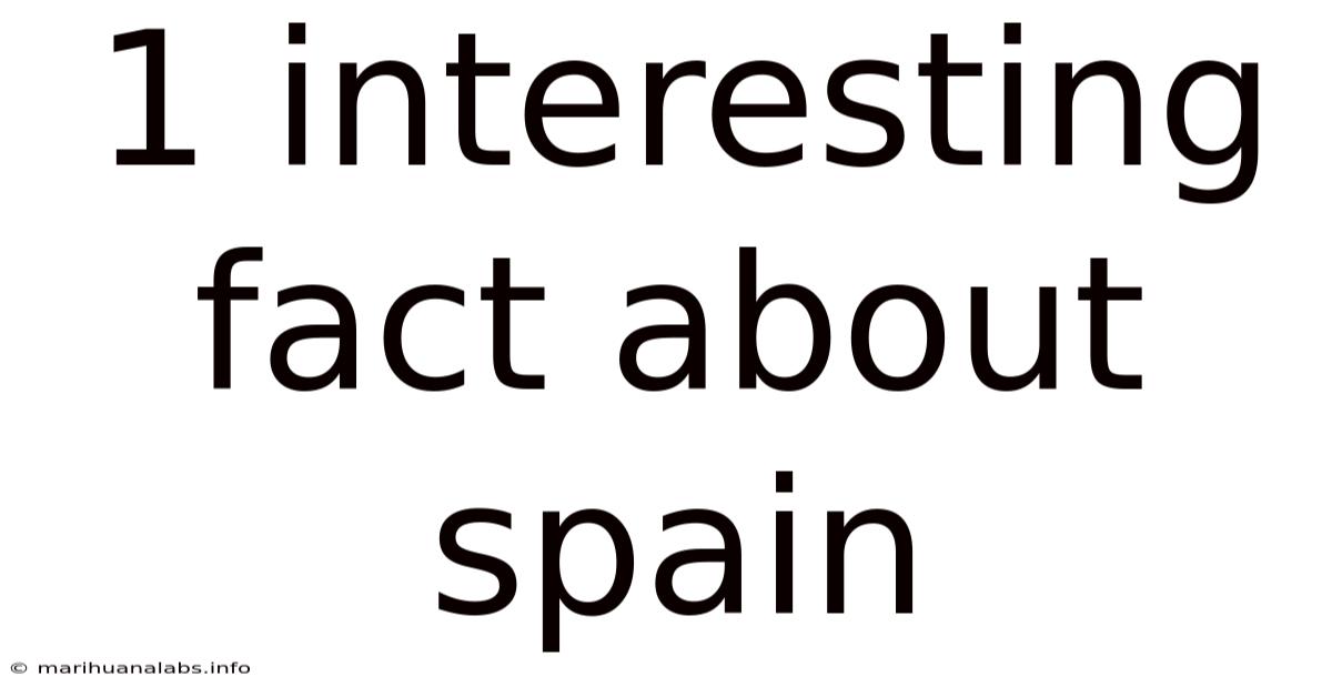 1 Interesting Fact About Spain