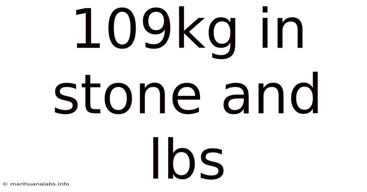 109kg In Stone And Lbs