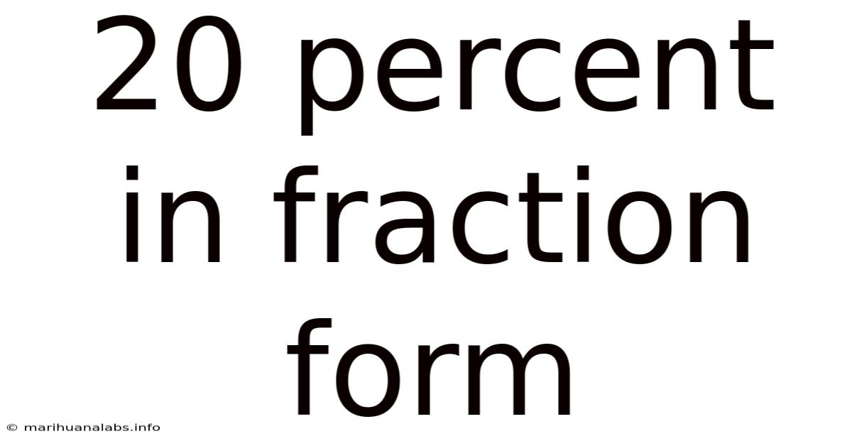 20 Percent In Fraction Form