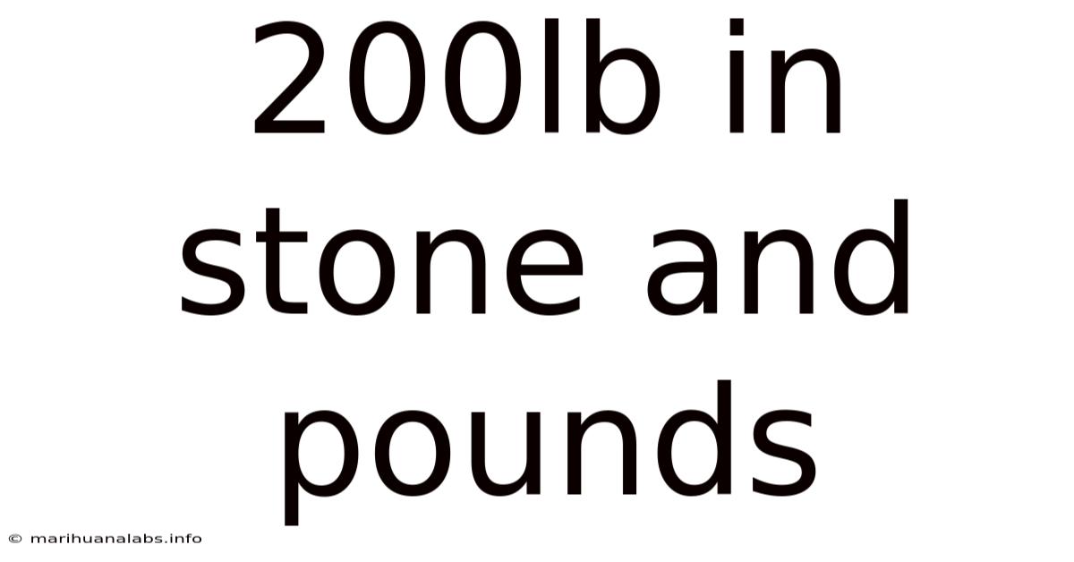 200lb In Stone And Pounds