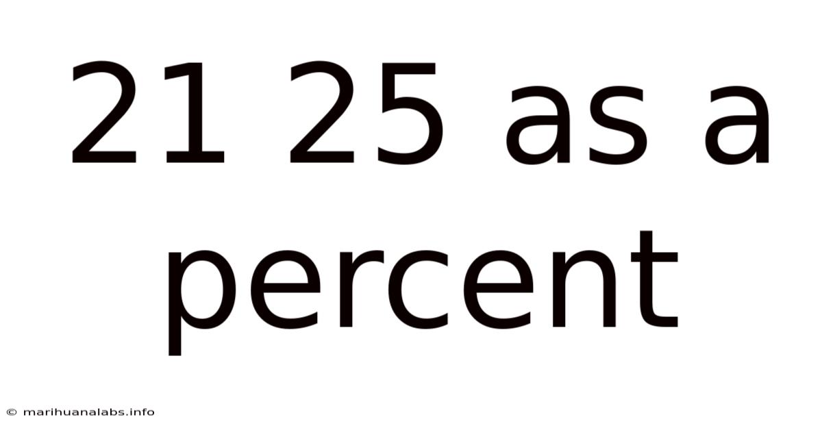 21 25 As A Percent