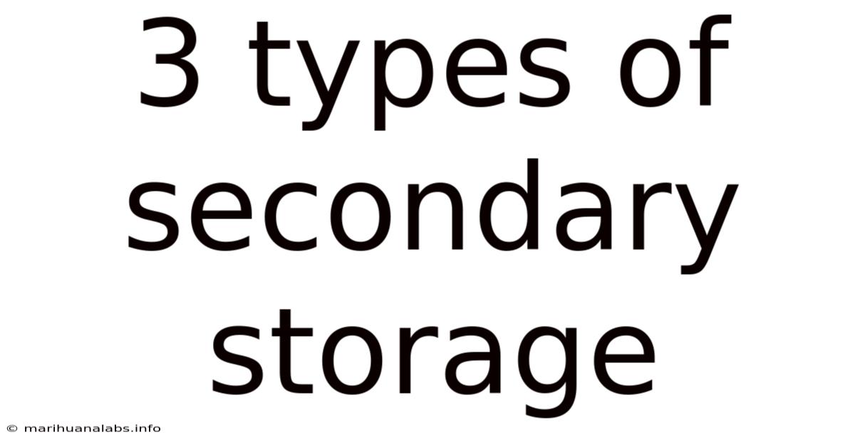 3 Types Of Secondary Storage