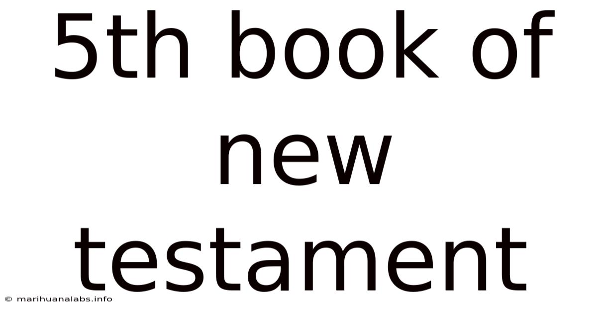 5th Book Of New Testament