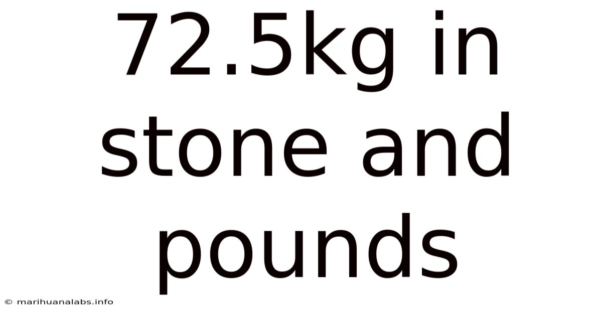 72.5kg In Stone And Pounds