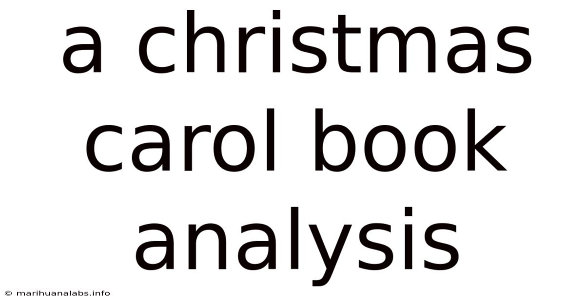 A Christmas Carol Book Analysis