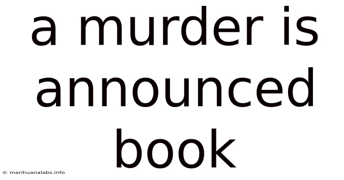 A Murder Is Announced Book