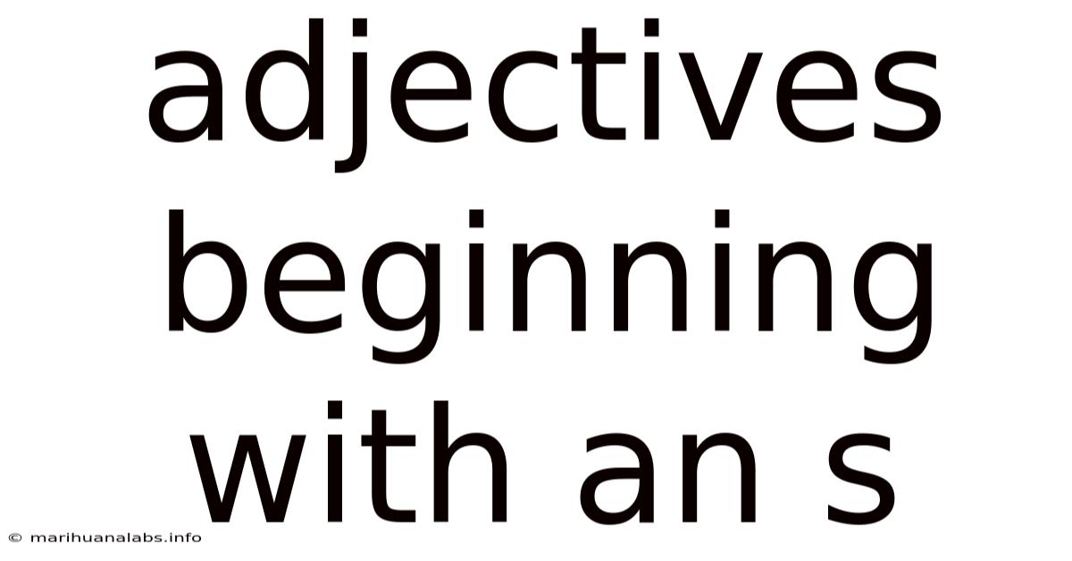 Adjectives Beginning With An S