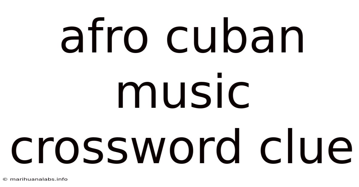 Afro Cuban Music Crossword Clue