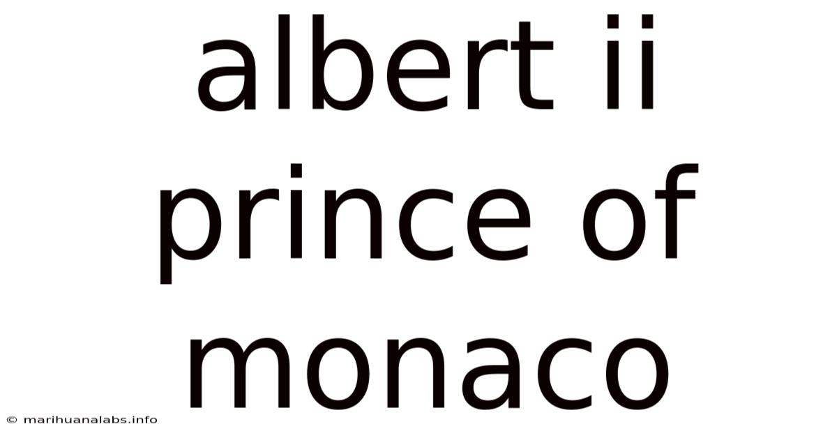 Albert Ii Prince Of Monaco