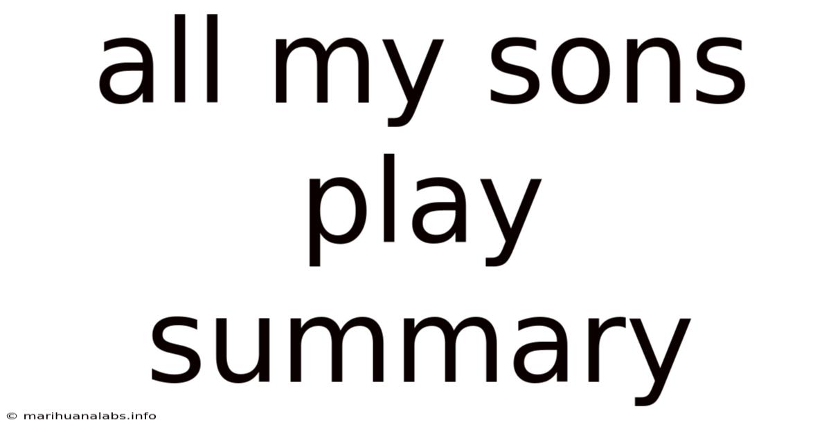 All My Sons Play Summary