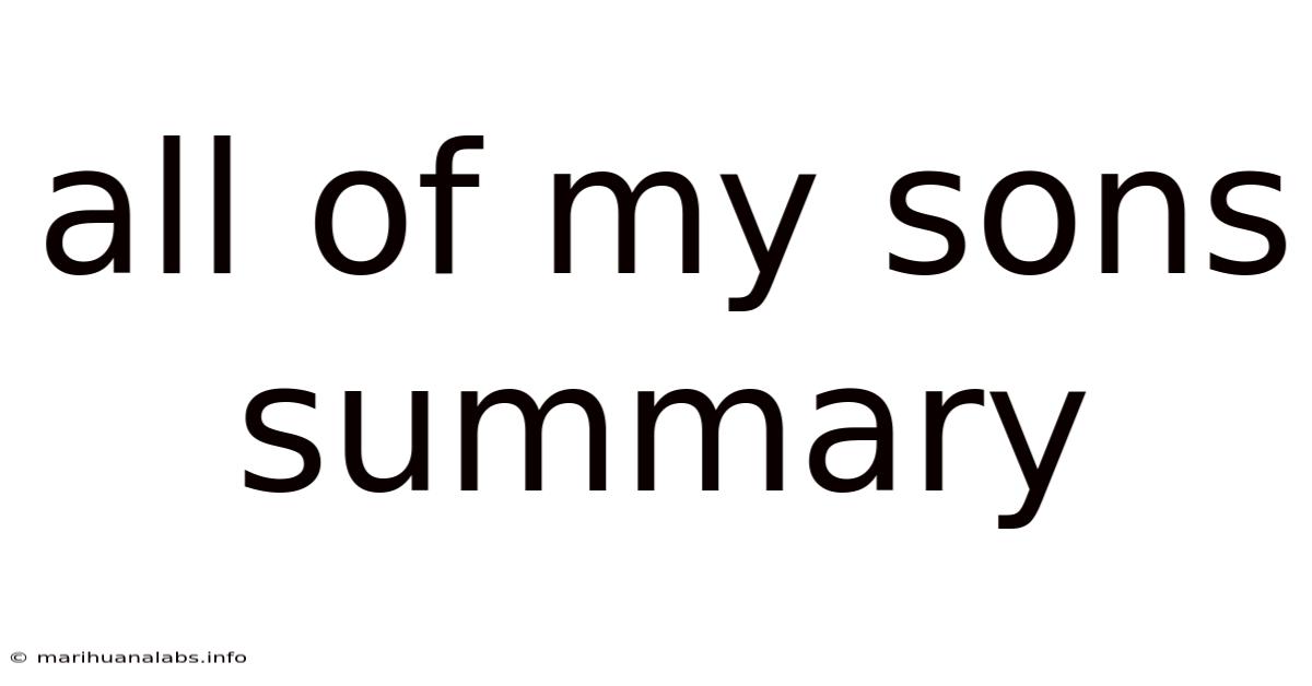 All Of My Sons Summary