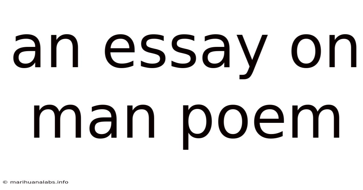 An Essay On Man Poem