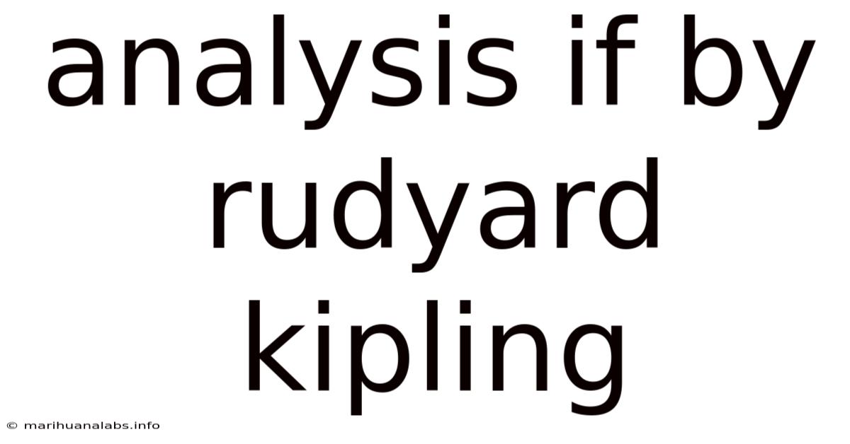 Analysis If By Rudyard Kipling
