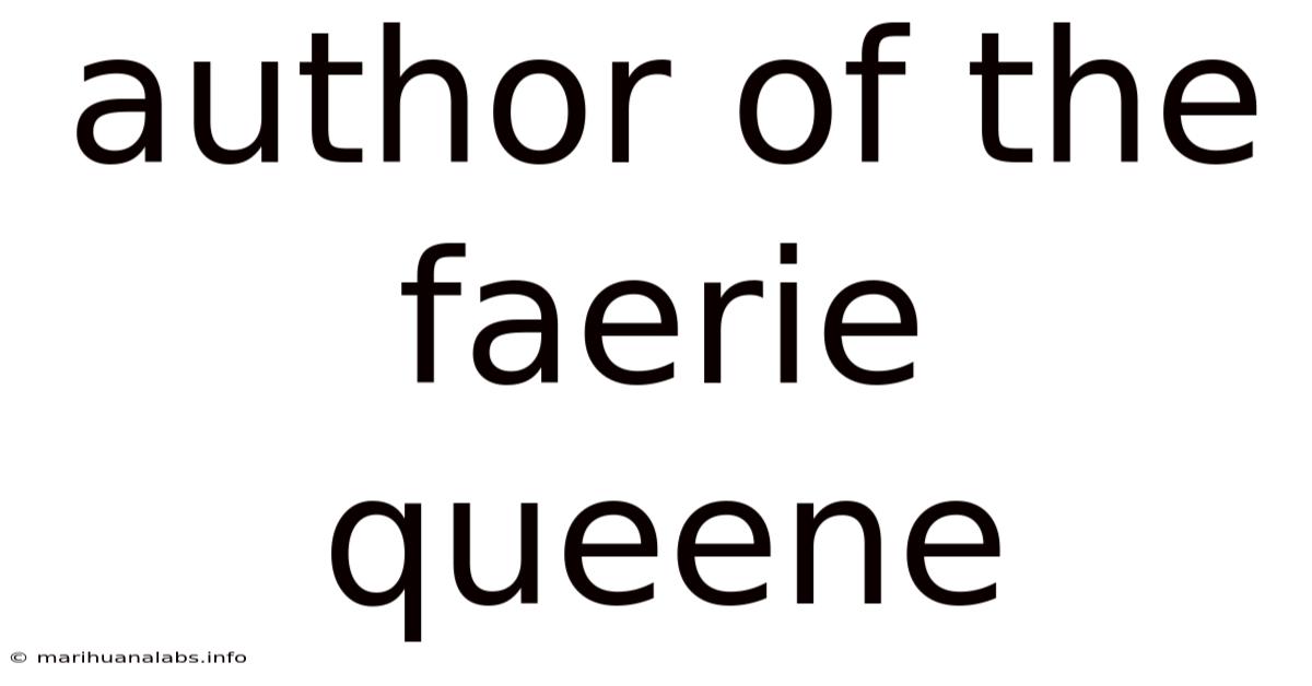Author Of The Faerie Queene