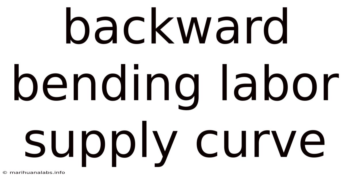 Backward Bending Labor Supply Curve