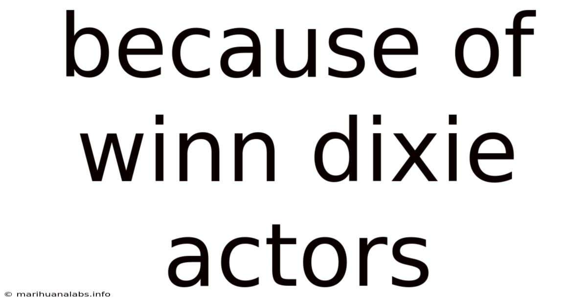 Because Of Winn Dixie Actors