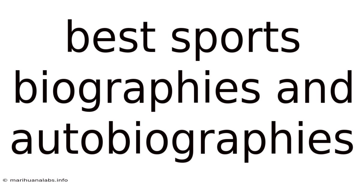 Best Sports Biographies And Autobiographies
