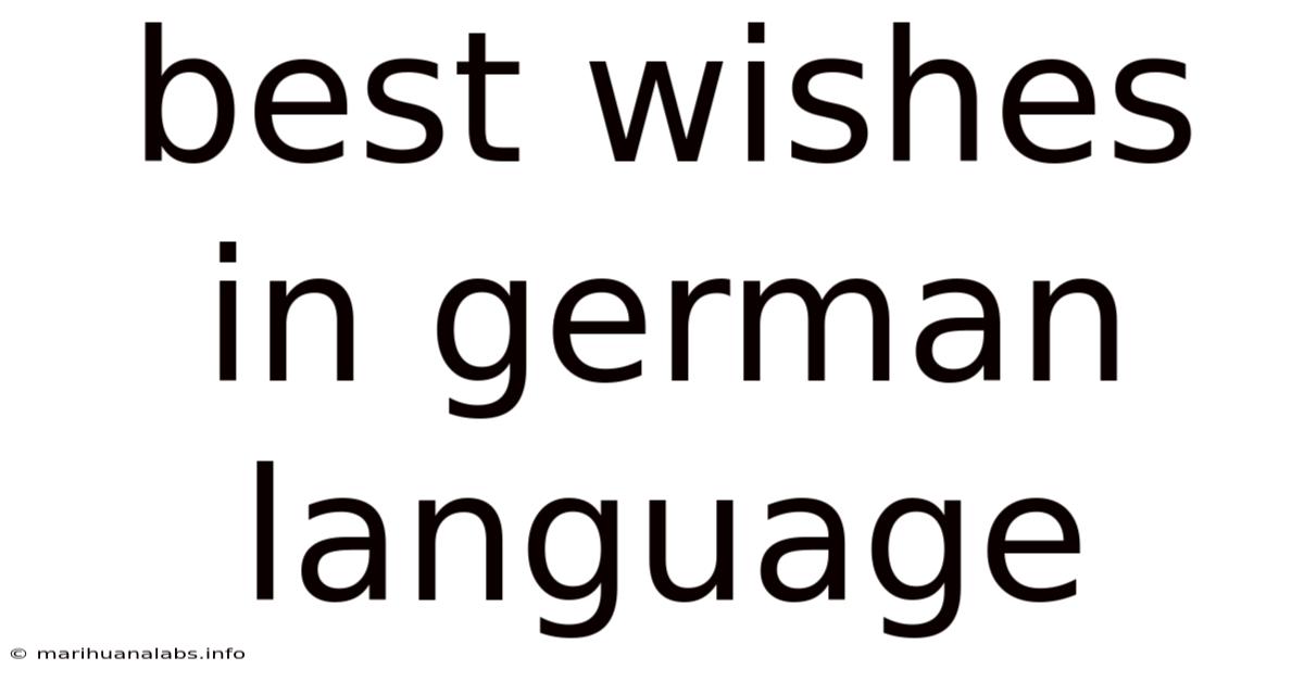 Best Wishes In German Language