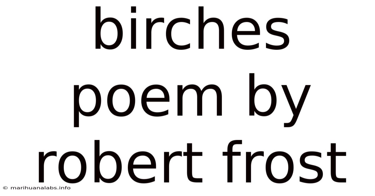 Birches Poem By Robert Frost