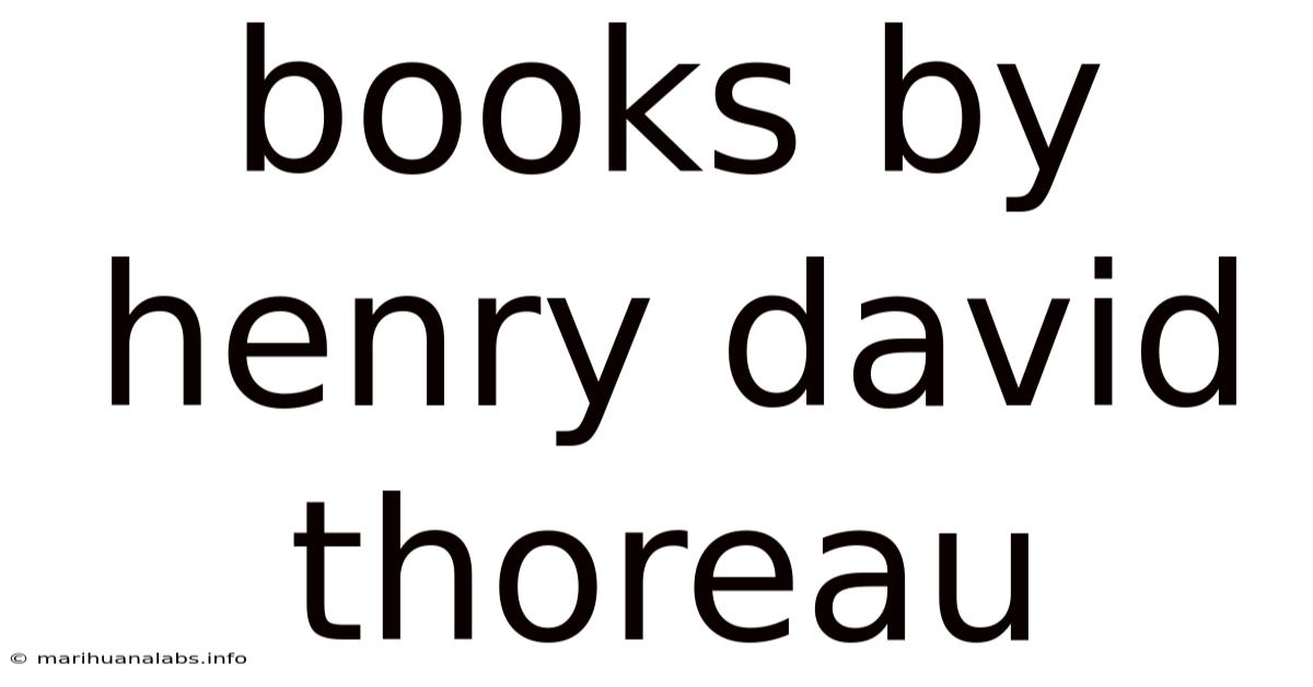 Books By Henry David Thoreau