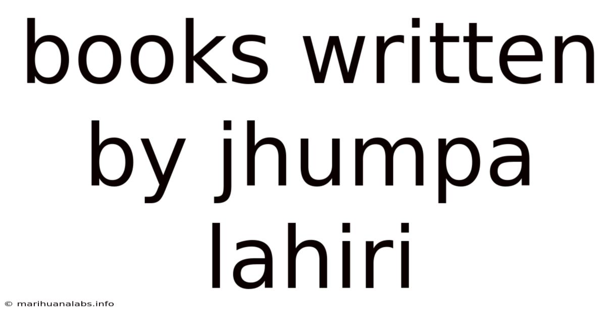 Books Written By Jhumpa Lahiri