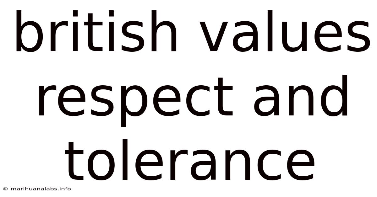 British Values Respect And Tolerance