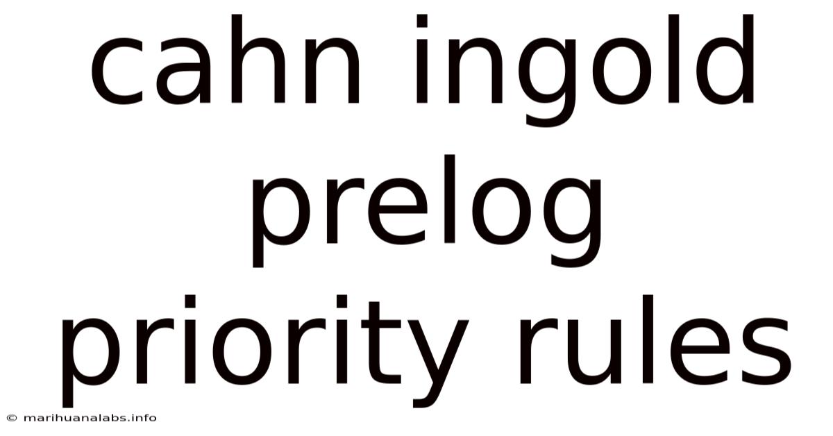 Cahn Ingold Prelog Priority Rules