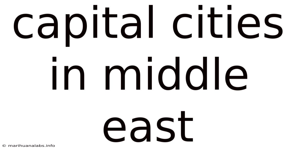 Capital Cities In Middle East