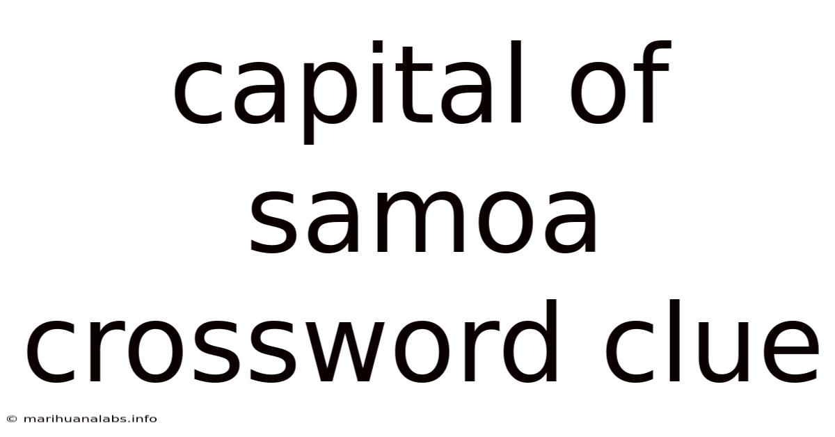 Capital Of Samoa Crossword Clue