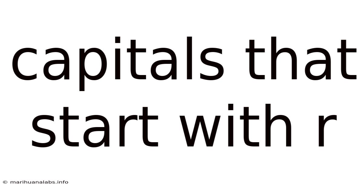 Capitals That Start With R