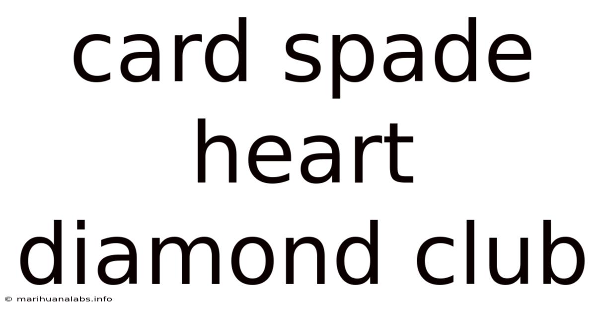Card Spade Heart Diamond Club