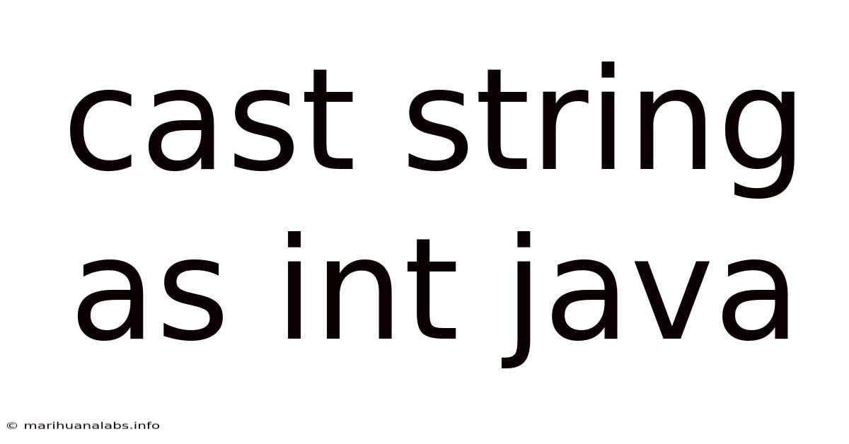 Cast String As Int Java