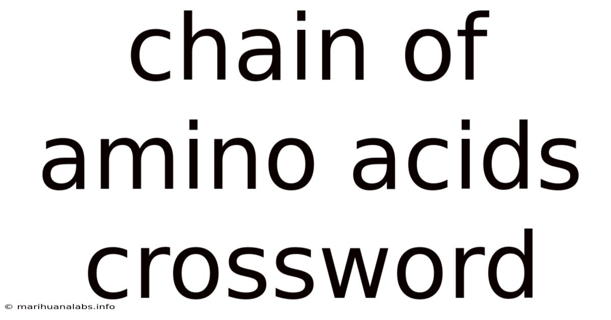 Chain Of Amino Acids Crossword