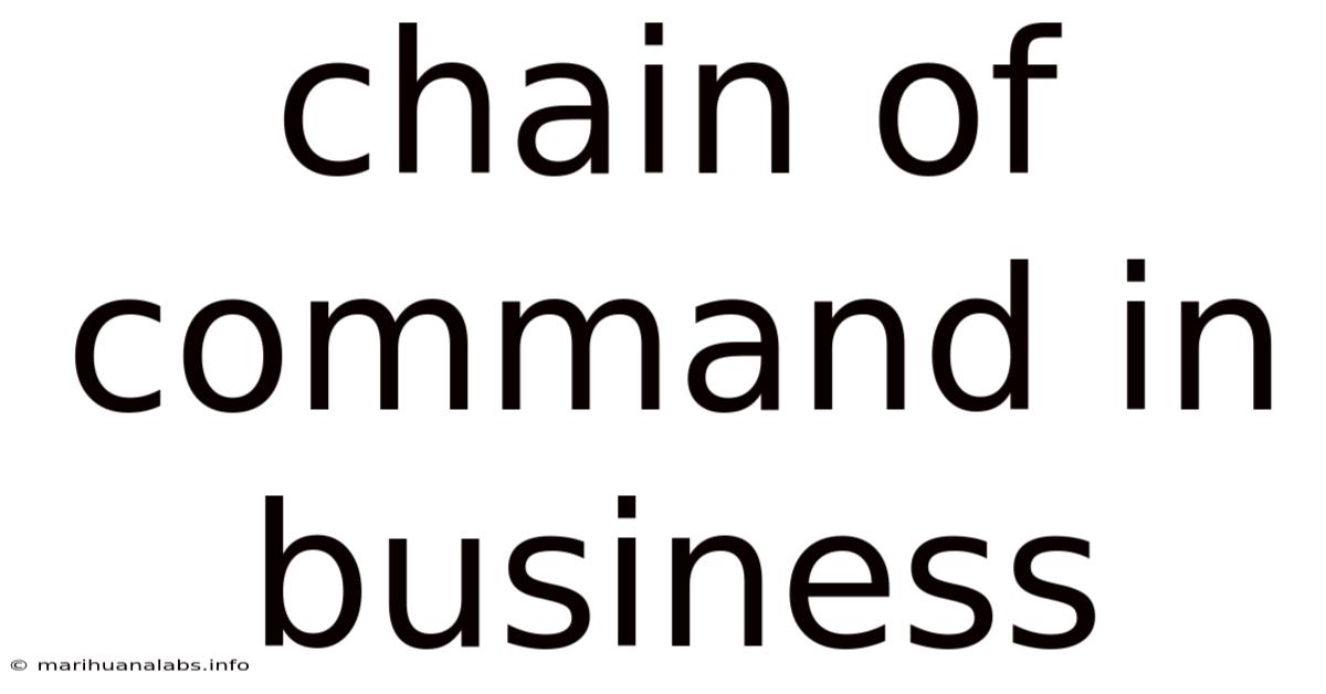 Chain Of Command In Business