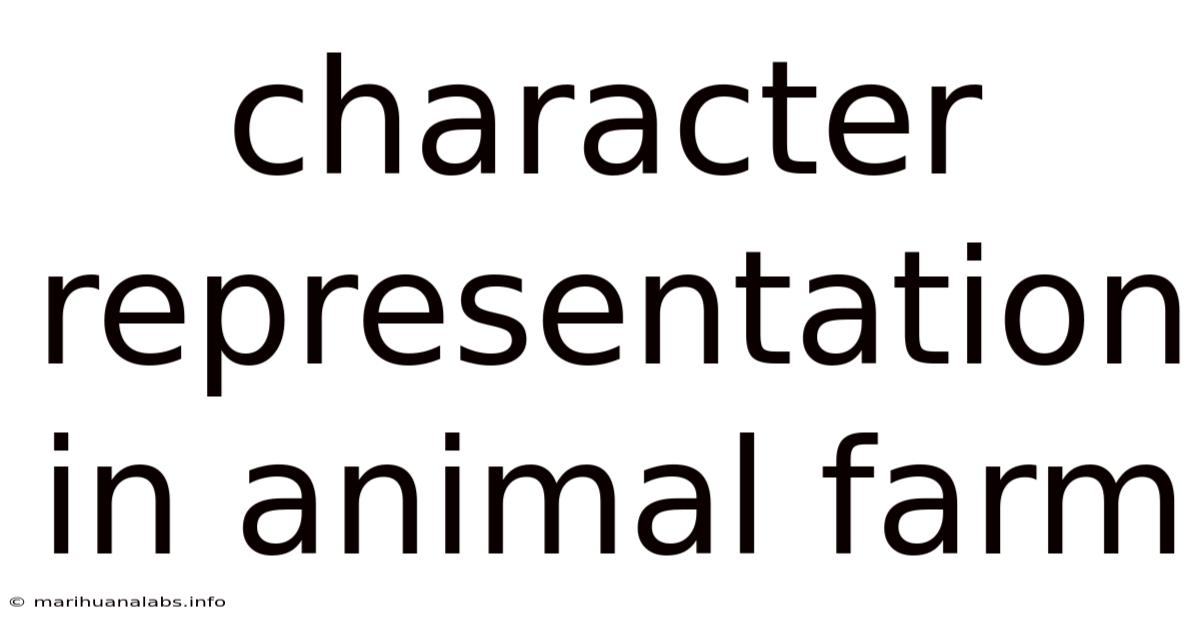 Character Representation In Animal Farm
