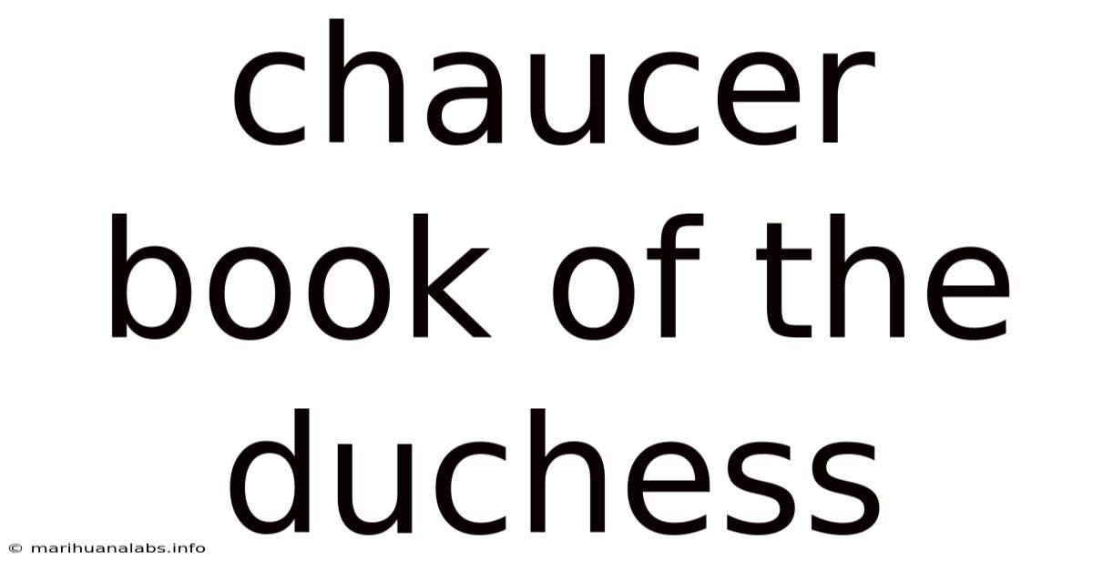 Chaucer Book Of The Duchess