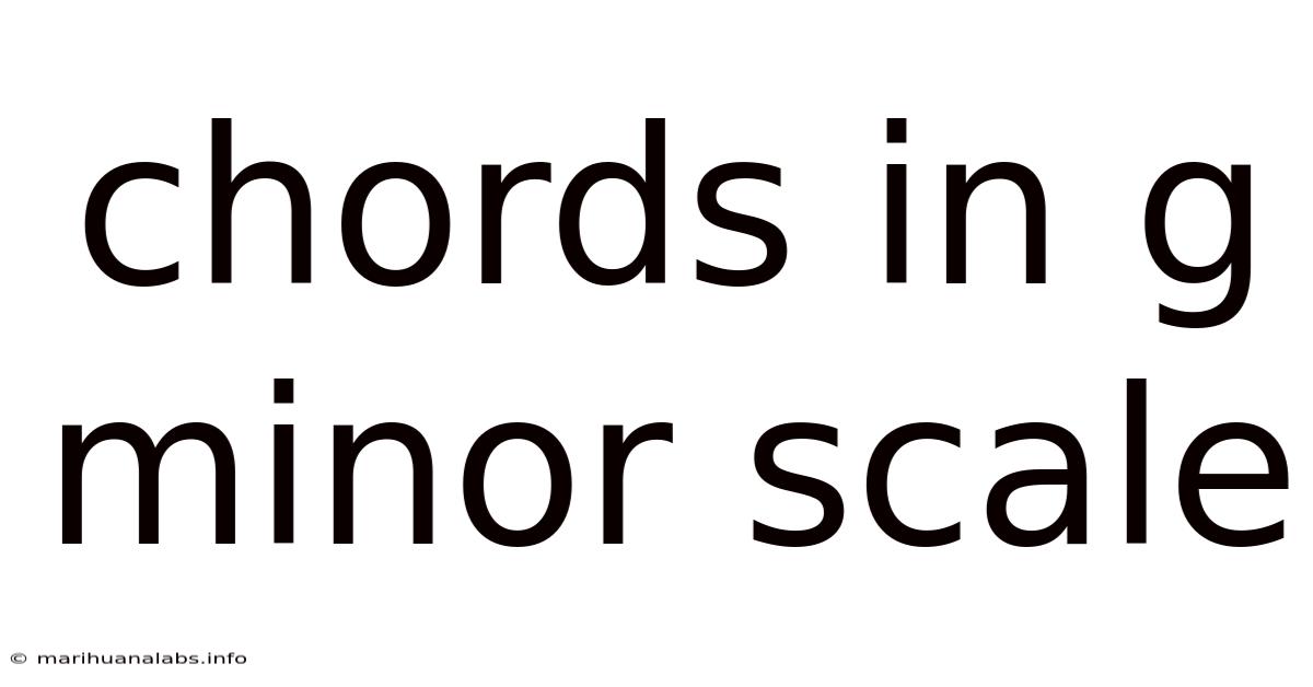 Chords In G Minor Scale