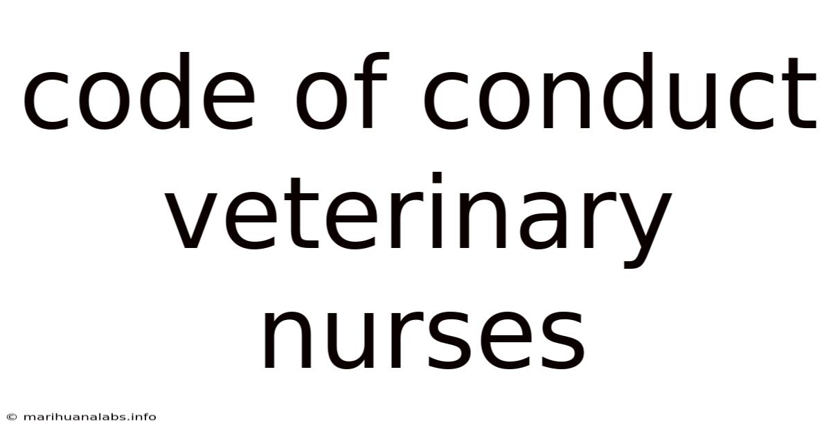 Code Of Conduct Veterinary Nurses