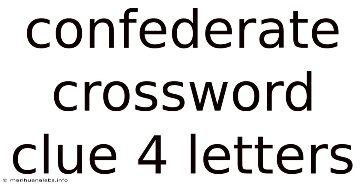 Confederate Crossword Clue 4 Letters