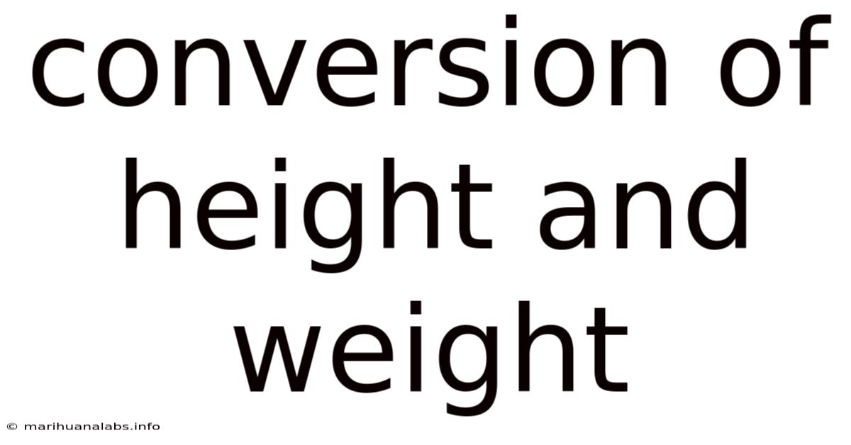 Conversion Of Height And Weight