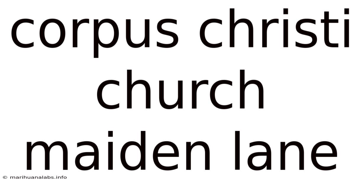 Corpus Christi Church Maiden Lane