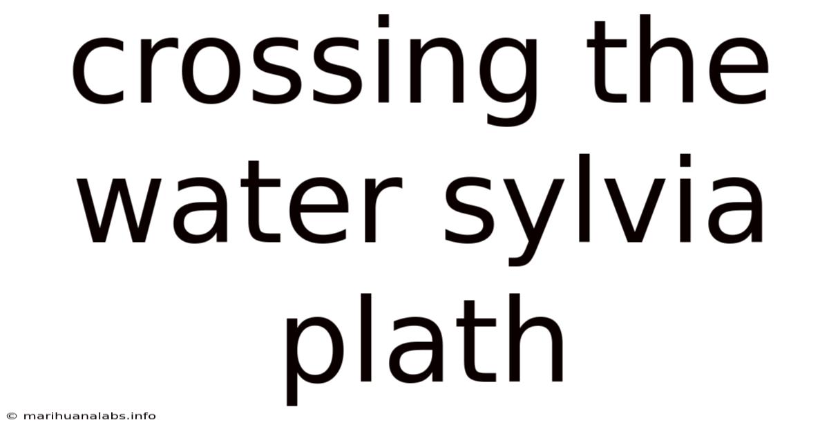 Crossing The Water Sylvia Plath