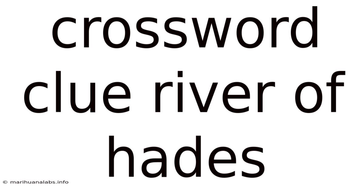 Crossword Clue River Of Hades