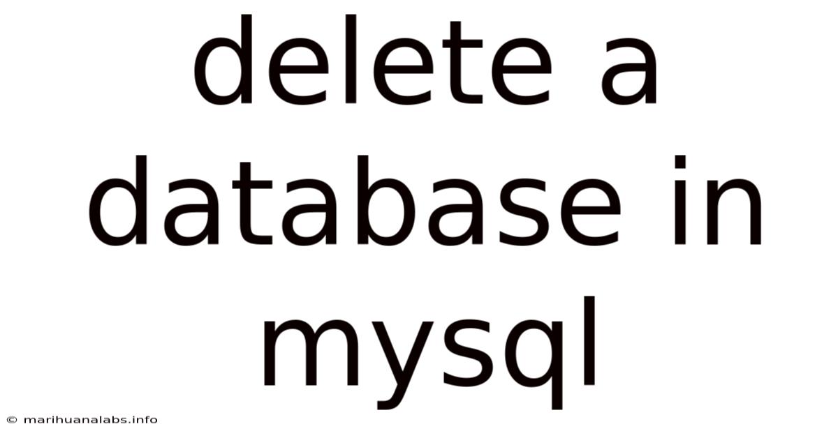 Delete A Database In Mysql