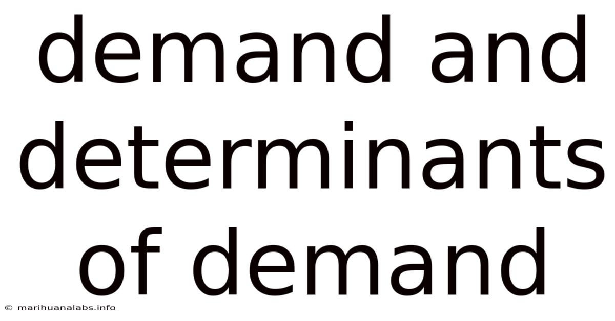 Demand And Determinants Of Demand