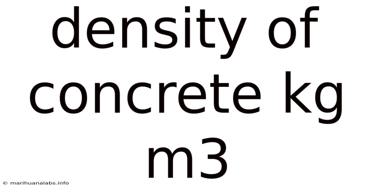Density Of Concrete Kg M3