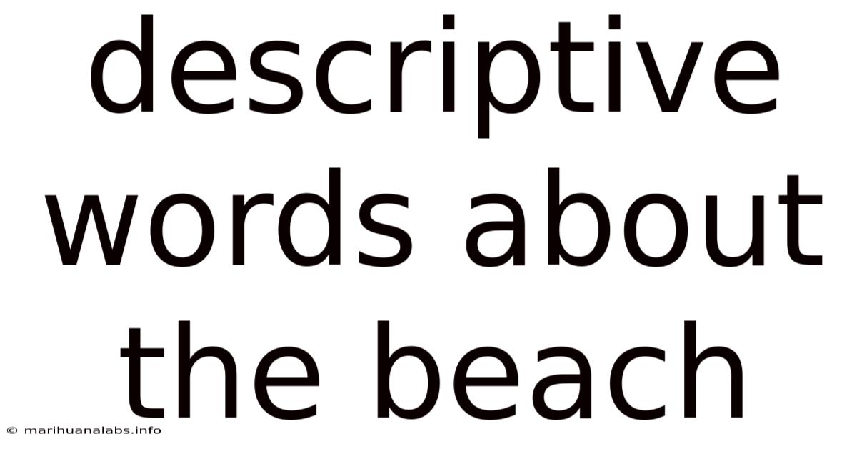 Descriptive Words About The Beach