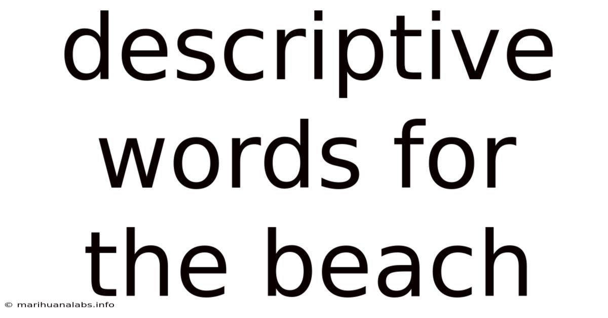 Descriptive Words For The Beach