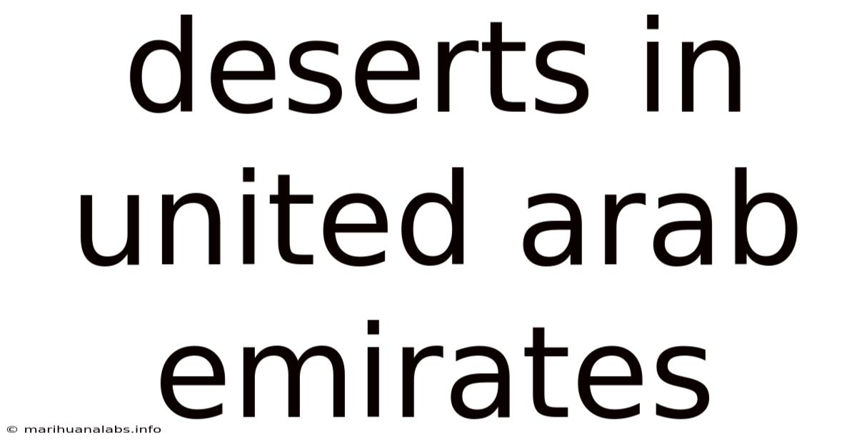 Deserts In United Arab Emirates